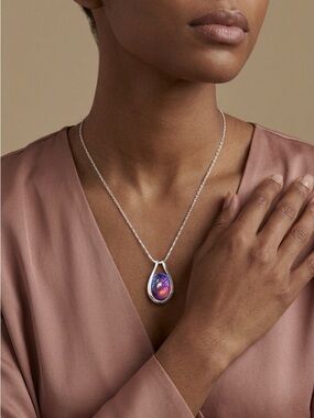 Vintage Dragon Breath Teardrop Pendant sterling silver